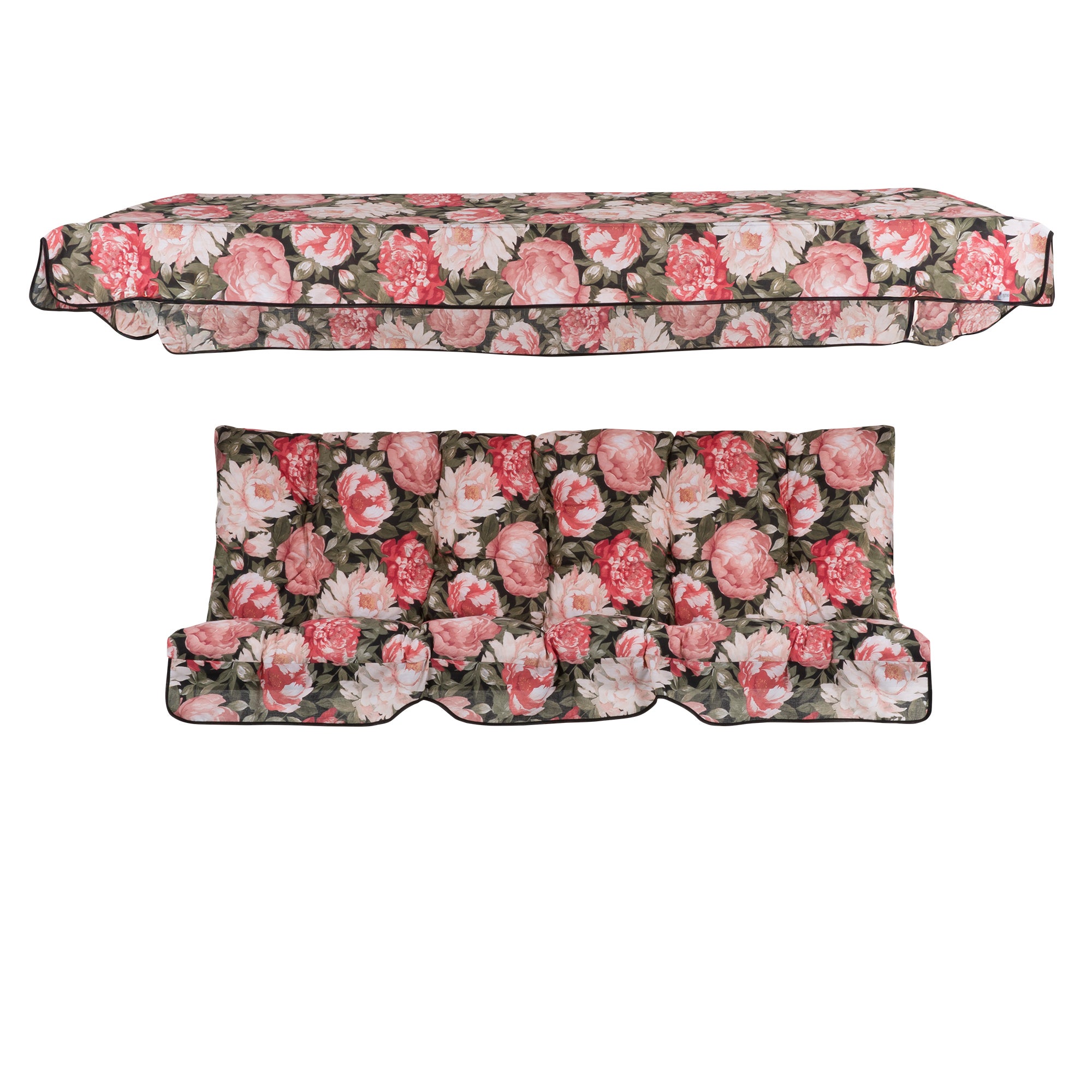 Poduszki na huśtawkę ogrodową 170 cm z daszkiem Parma/Milano kwiatowy wzór Patio