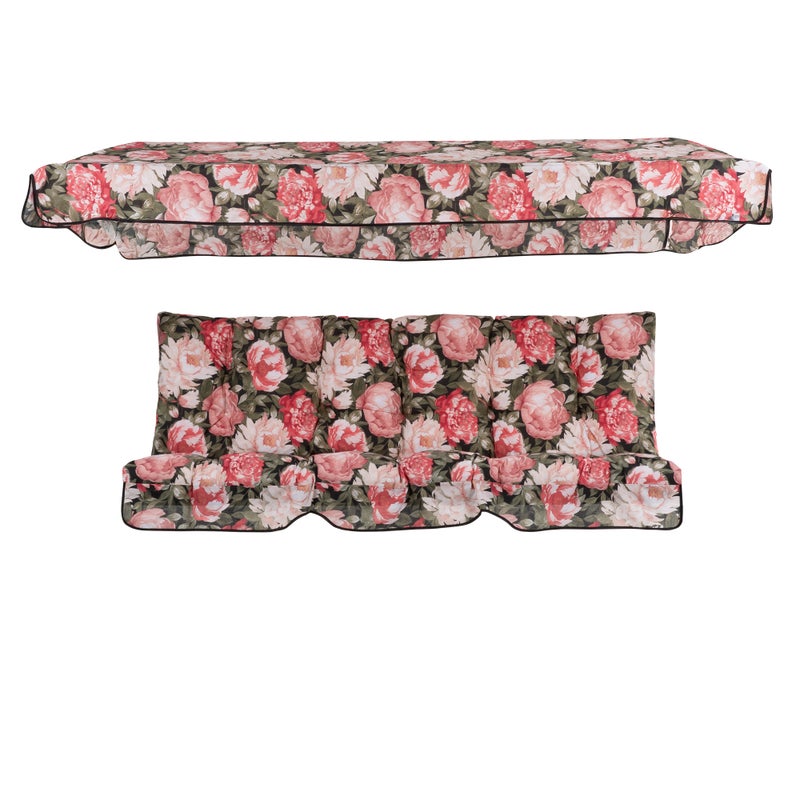 Poduszki na huśtawkę ogrodową 170 cm z daszkiem Parma/Milano kwiatowy wzór Patio