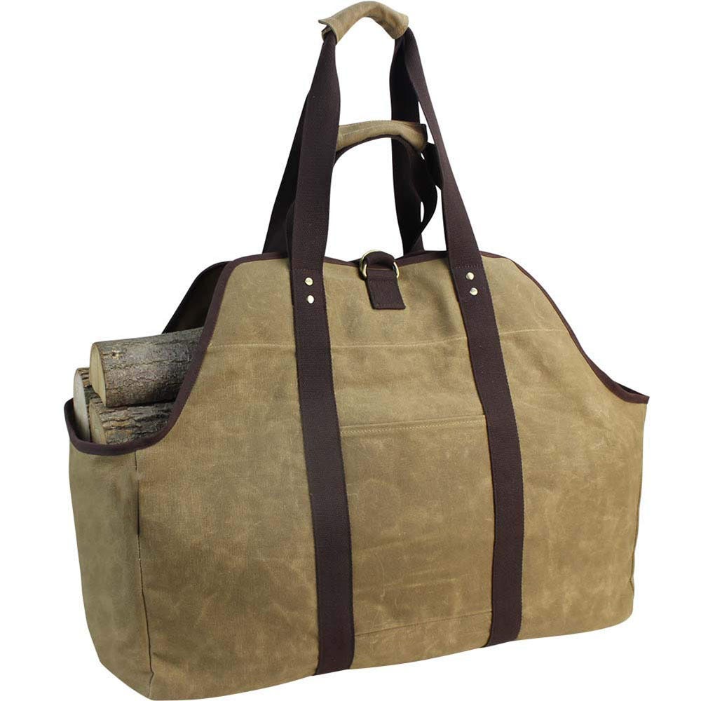 Borsa per legna in tela con maniglia, borsa per legna portatile, accessori per caminetto (marrone) | Leroy Merlin Borsa per legna in tela con maniglia, borsa per legna portatile, accessori per caminetto (marrone) | Leroy Merlin