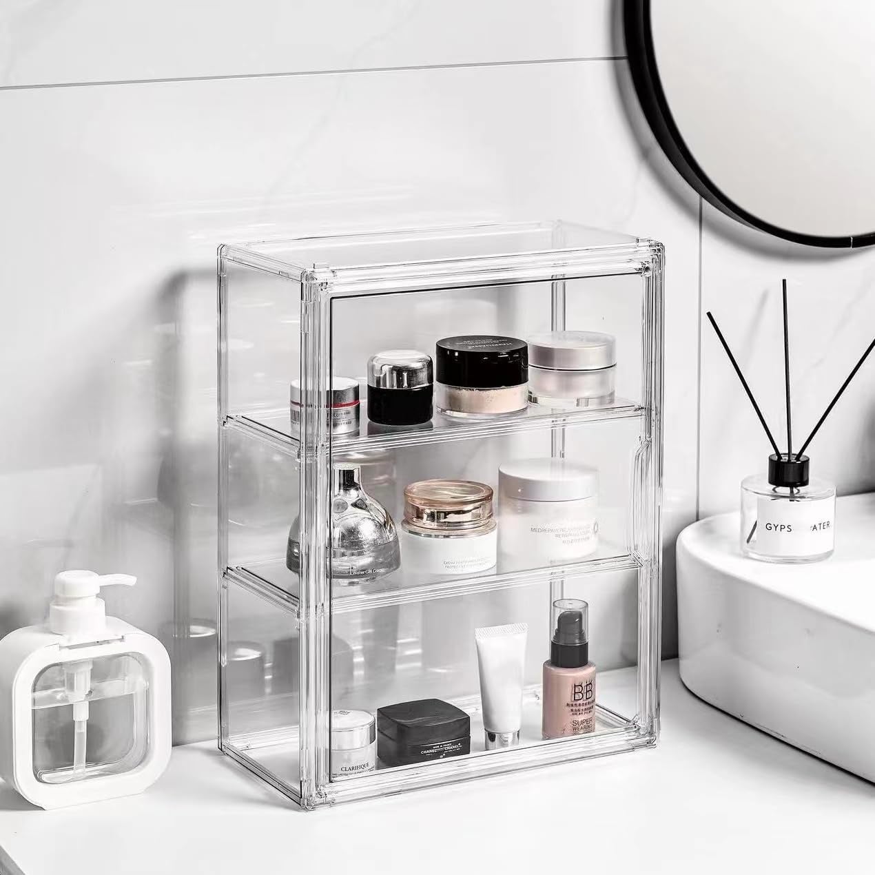 Vitrine pour Collection Acrylique Transparent à 3 Niveaux pour Figurines Pop 27x13x36cm - 4