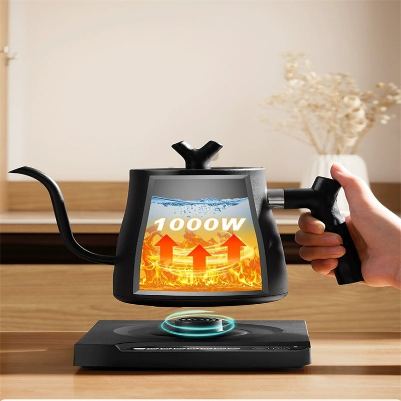 Hervidor de Temperatura Controlada, Cafetera Manual e Inteligente, Tetera de Cuello Delgado, 1000 Litros, negro - 3