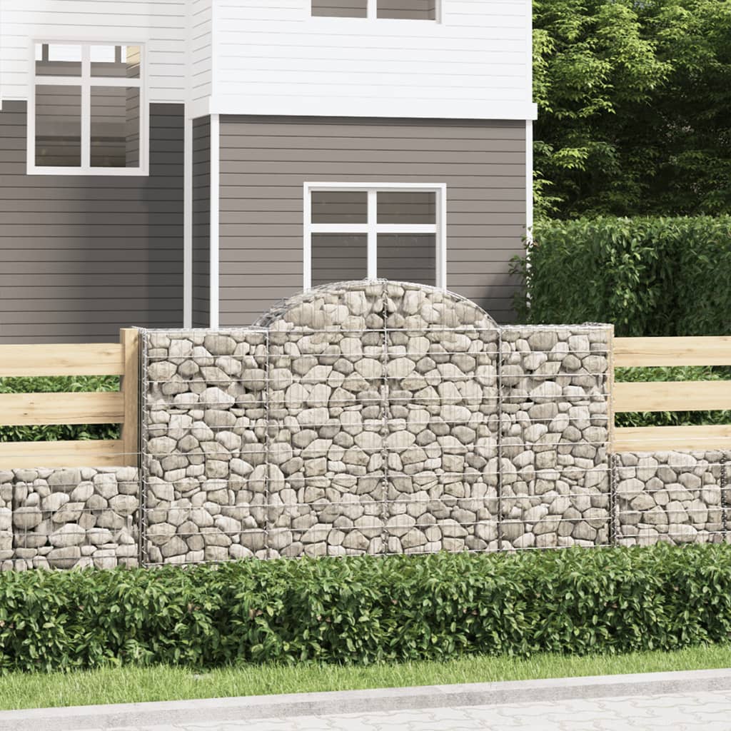 Kosze gabionowe, 12 szt, 200x30x120/140cm, galwanizowane żelazo vidaXL