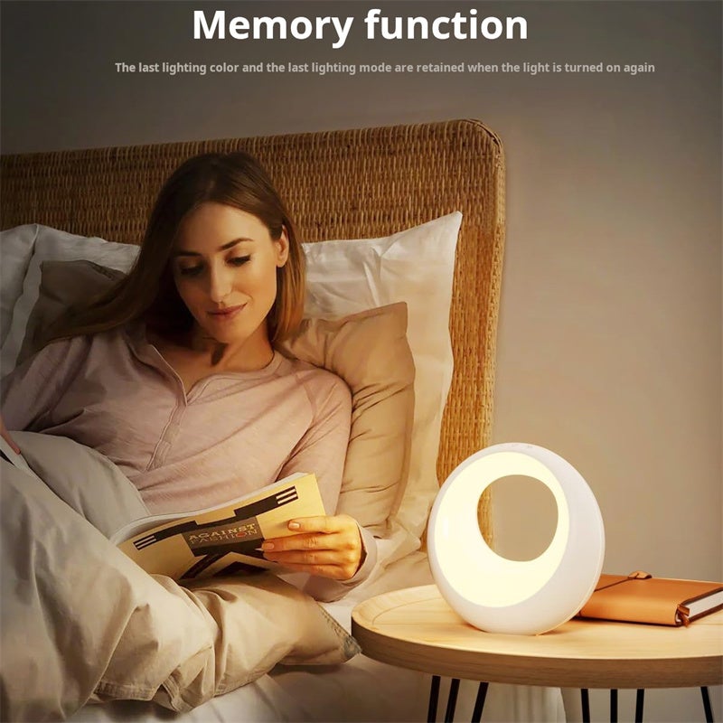 Candeeiro de cabeceira com comando e toque regulável, decoração para quarto de bebé, luz de presença, candeeiro de mesa LED com mudança de cor RGB - 7