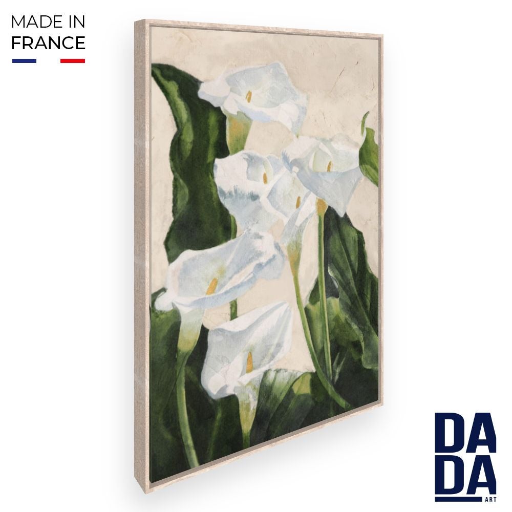 Décoration Murale En Bois Artisanal - Motif Amour Avec Fleurs Blanches - Beige