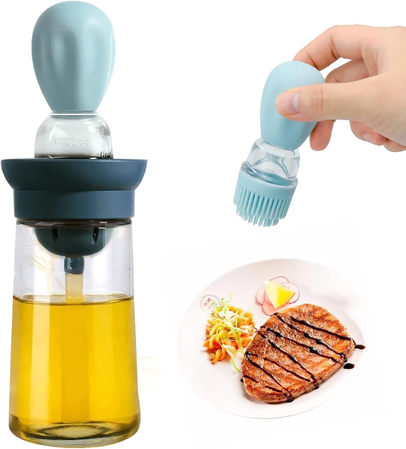 Zestaw 2 silikonowych pędzli do oleju do grilla i ciasta