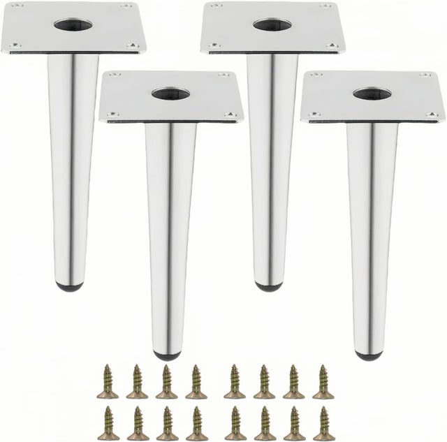 Nogi meblowe metalowe srebrzone (srebrne, 20 cm)