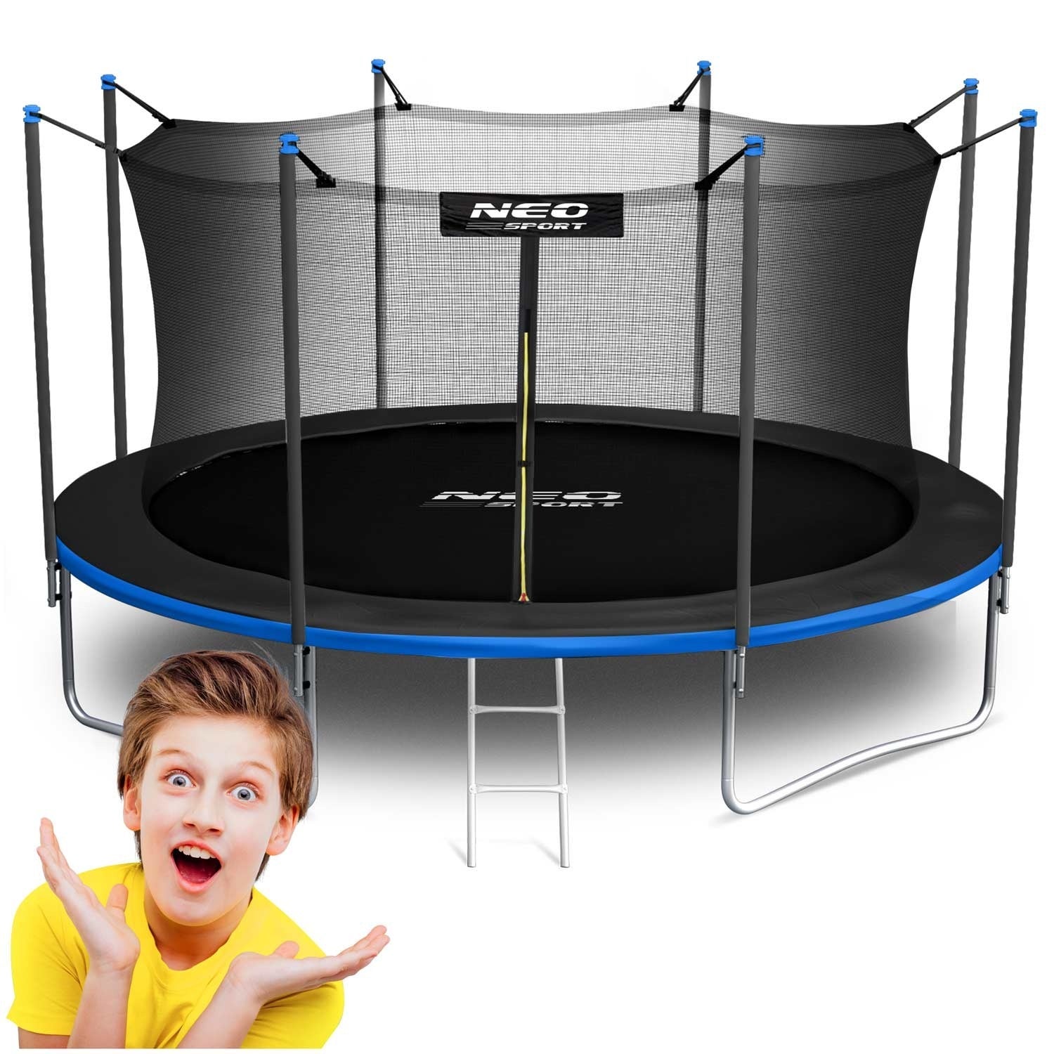 Costway Rete Sicurezza Trampolino 14 Ft Con Cerniera E Fibbie – Ricambio Per 8 Poli (Nera)