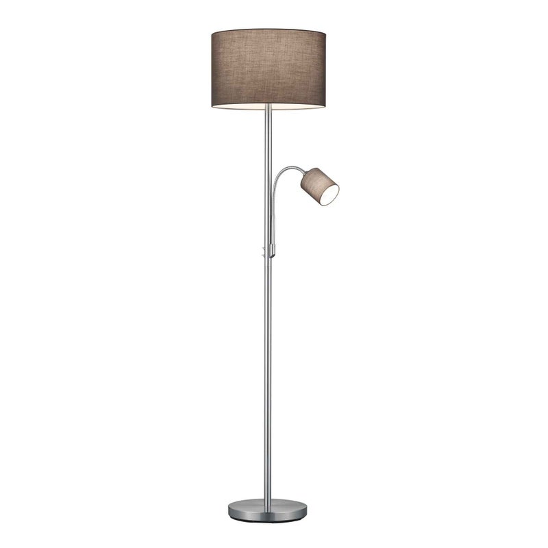 Lampa podłogowa stojąca Hotel srebrno-szara 2xE14 / E27x78W wym: 170 x 40 x 40 cm tkanina Trio
