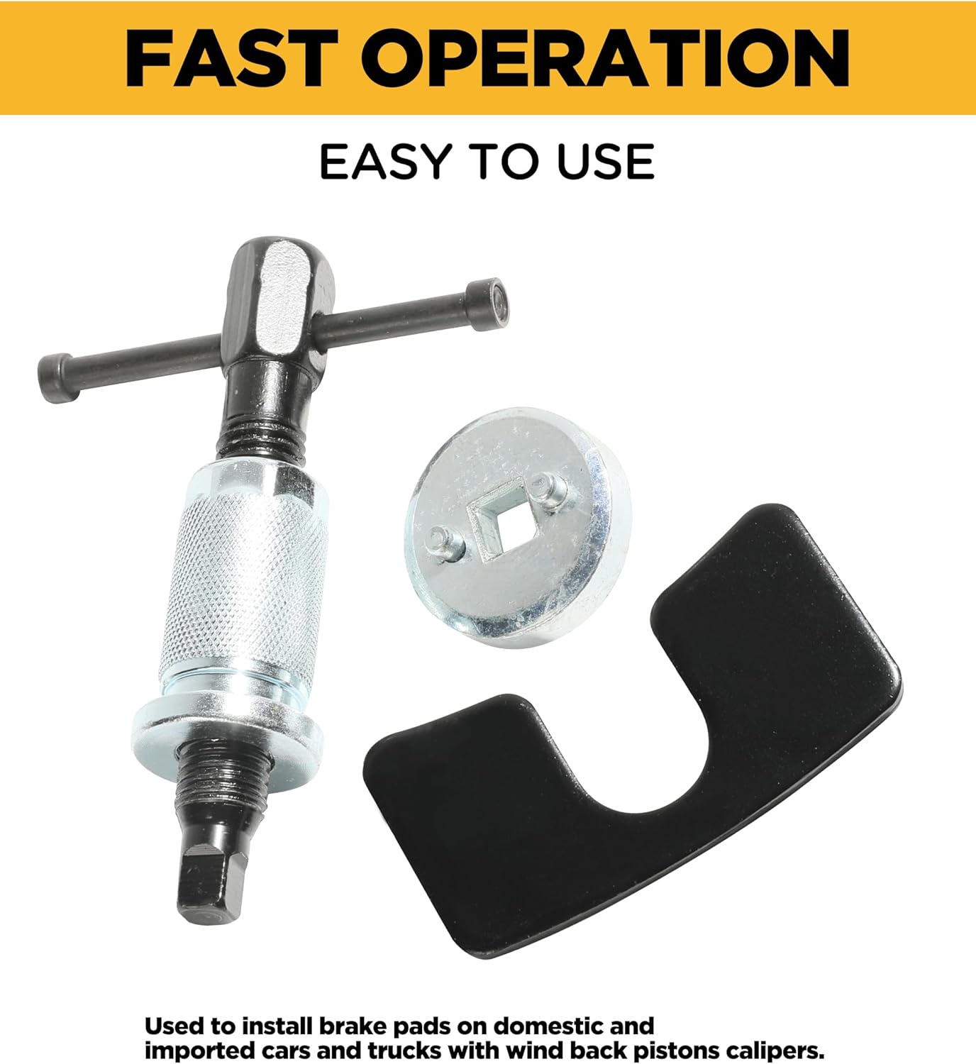 Repousse Piston Frein Arrière, Écarteur Pistons Freins à Disque, Outil + Adaptateurs pour Remplacement Disque, Pièces Auto - 4