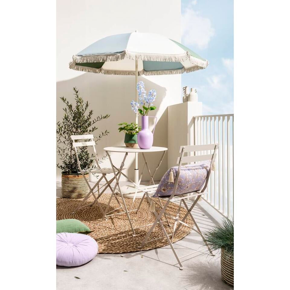 Conjunto de mesa e cadeiras dobráveis, cor branca Conjunto de mesa e cadeiras turquesa para jardim e terraço - 3