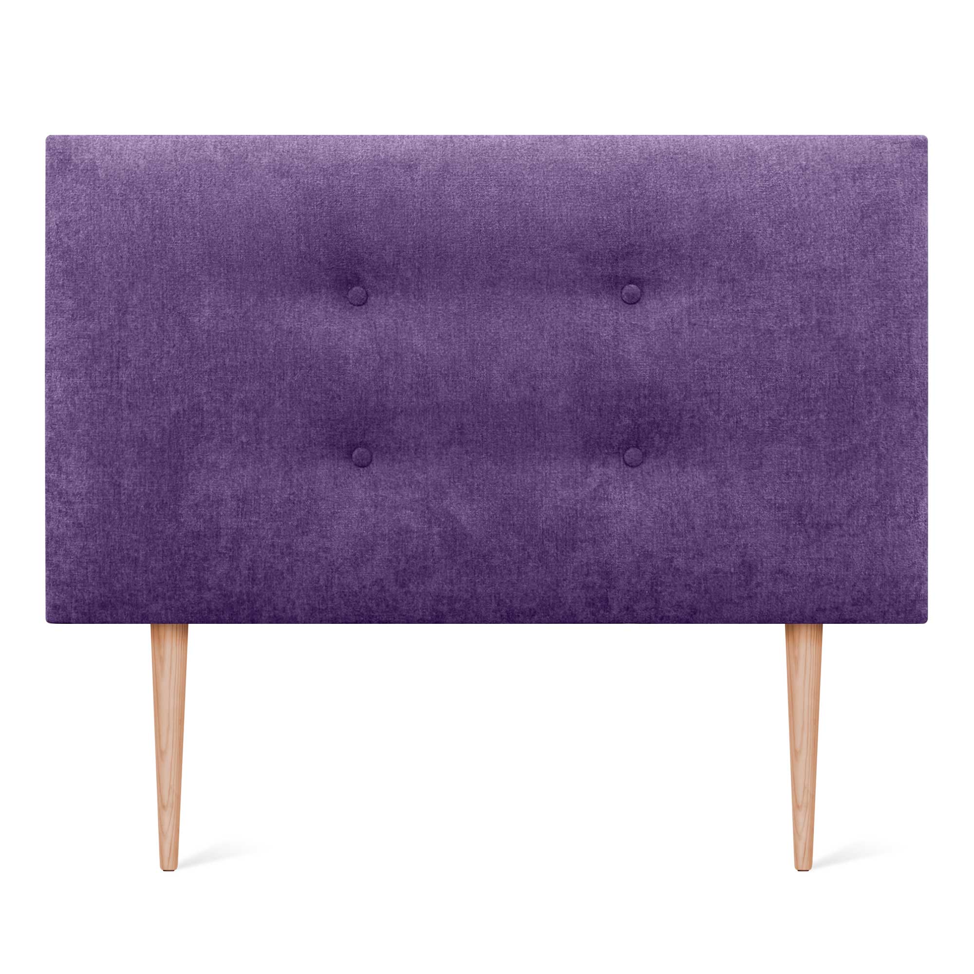 Dhome cabecero de tela aqualine pro con 2 hileras de botones y patas cabezal tapizado cama lujo (lila, 110cm)