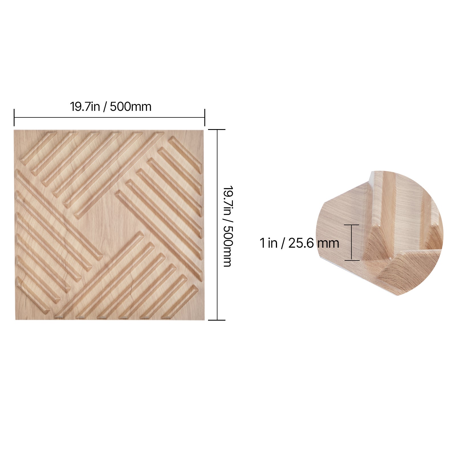 Panneaux muraux SucceBuy 3D,lot de 12,carreaux de sel minimalistes en PVC de 19,7 x 19,7 po,couverture de 32 pi2,panneau mural décoratif - 2