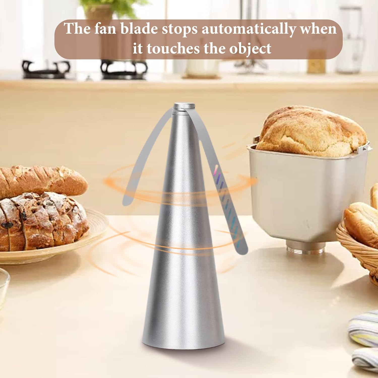 Lot de 2 Ventilateur Anti-Mouche - Hélice anti-mouches pour table d'extérieur - pour éloigner les mouches et les insectes de la nourr - argent - 5