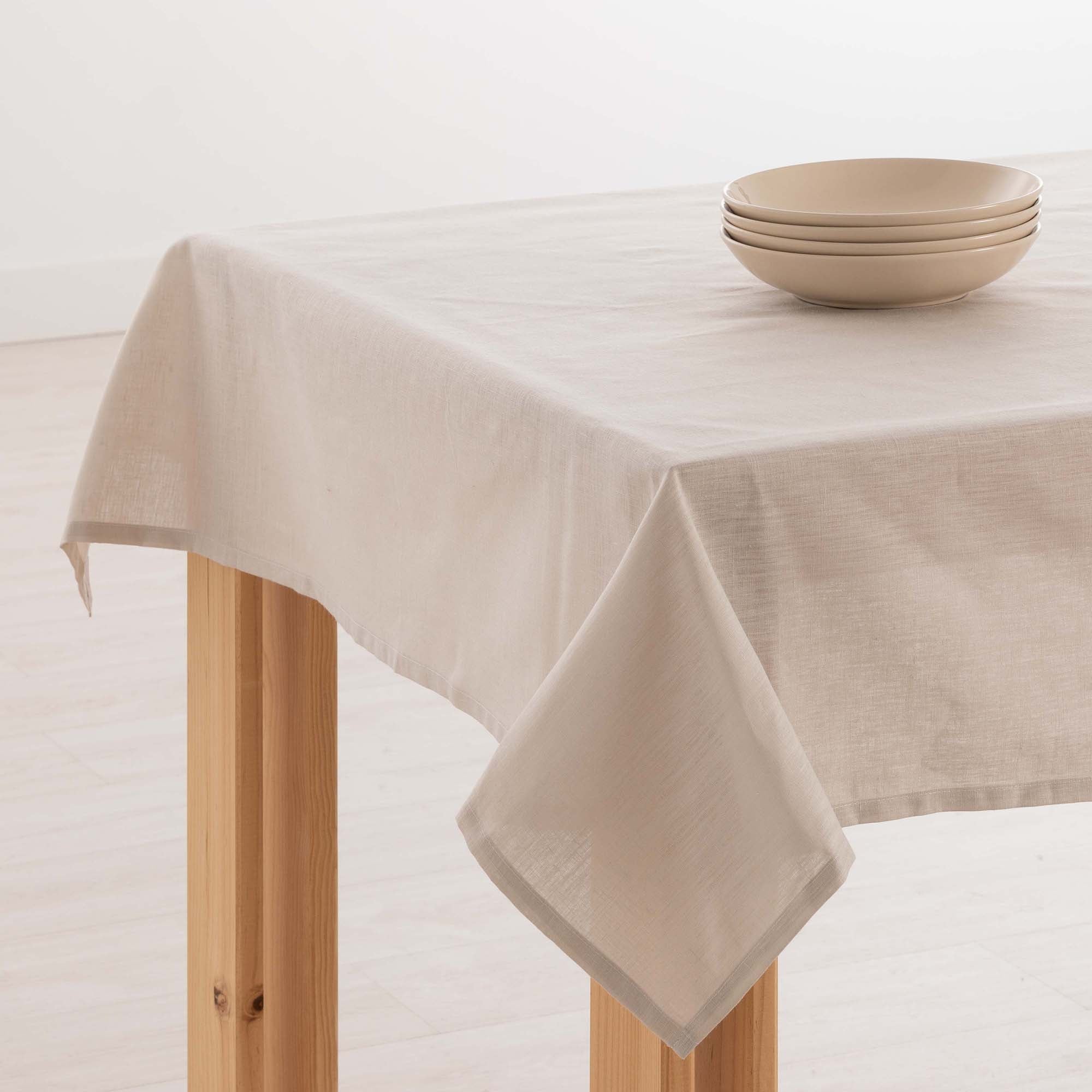Mantel hidrofugo lino 100% light grey - 100x150 cm