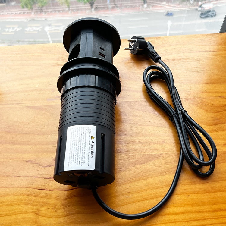 Prise électrique standard européenne avec charge sans fil 15 W, interrupteur, port USB-C de bureau, 1,8 m intégré - 8