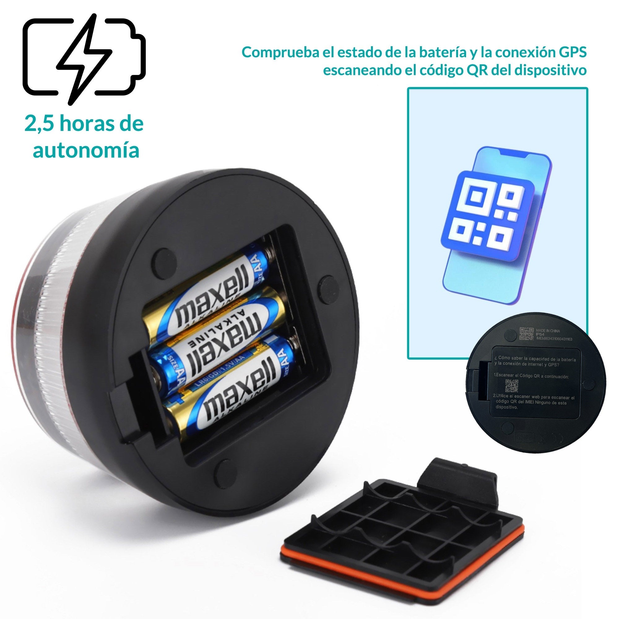 Éclairage de secours pour voiture 3.0 homologué DGT avec géolocalisation 2 balise V16 connectée - 4