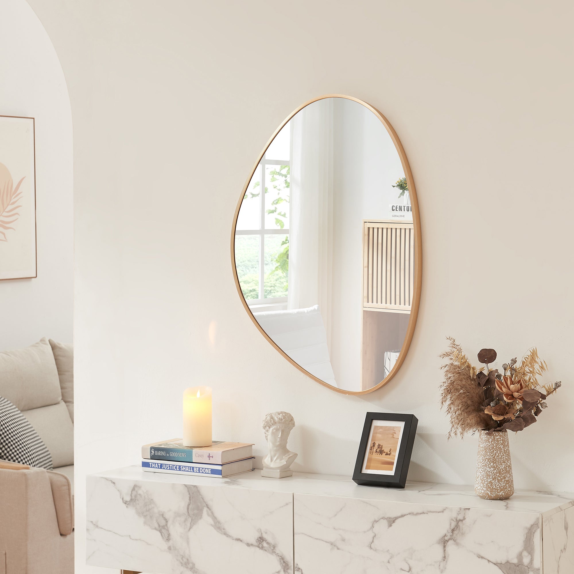 Miroir mural Lardkapihond 75 x 53 cm or [en.casa] - 2