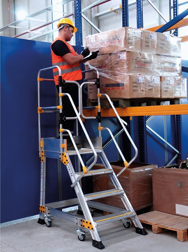 Plateforme roulante 5 marches - Hauteur max. de travail 3.25m - Portillon saloon - EP4 - 4