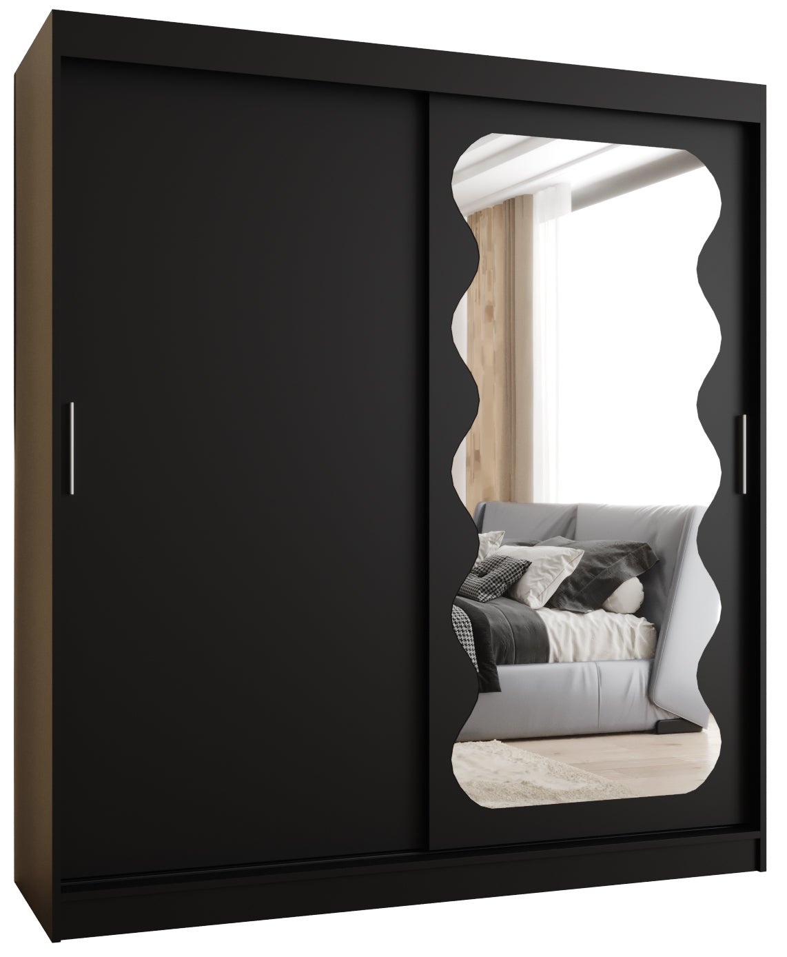 Szafa przesuwna garderoba SPOTI 180 x 62 x 200 cm Czarny