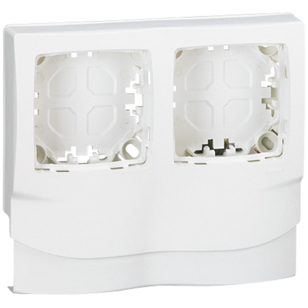 Cadre appareillage saillie 2 postes pour moulures DLPlus ép. 12,5mm blanc - 2