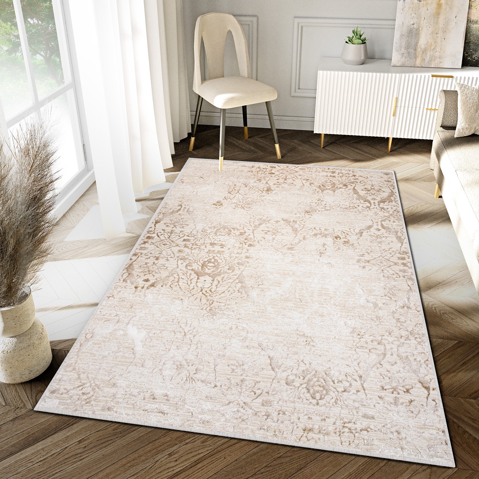 Tapis vintage, tapis turc, tapis d'accent de 3,6 x 6,4 pieds, tapis oriental