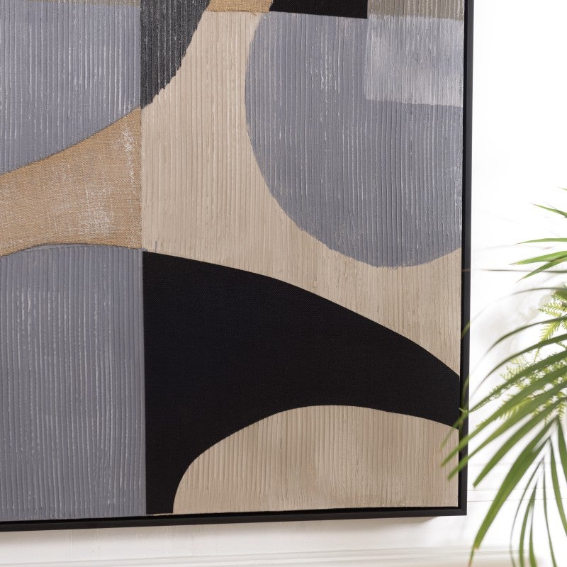 HOMER - Décoration murale 83x123cm formes abstraites n°1, cadre noir - 3