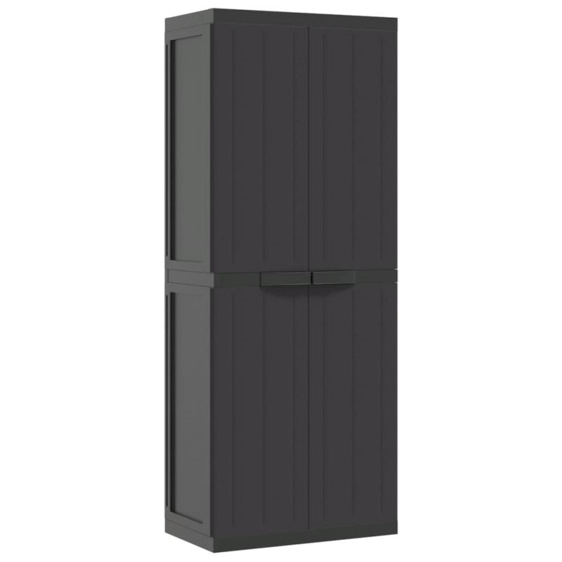 Armoire de rangement d extérieur noir 65x37x165 cm PP - 2