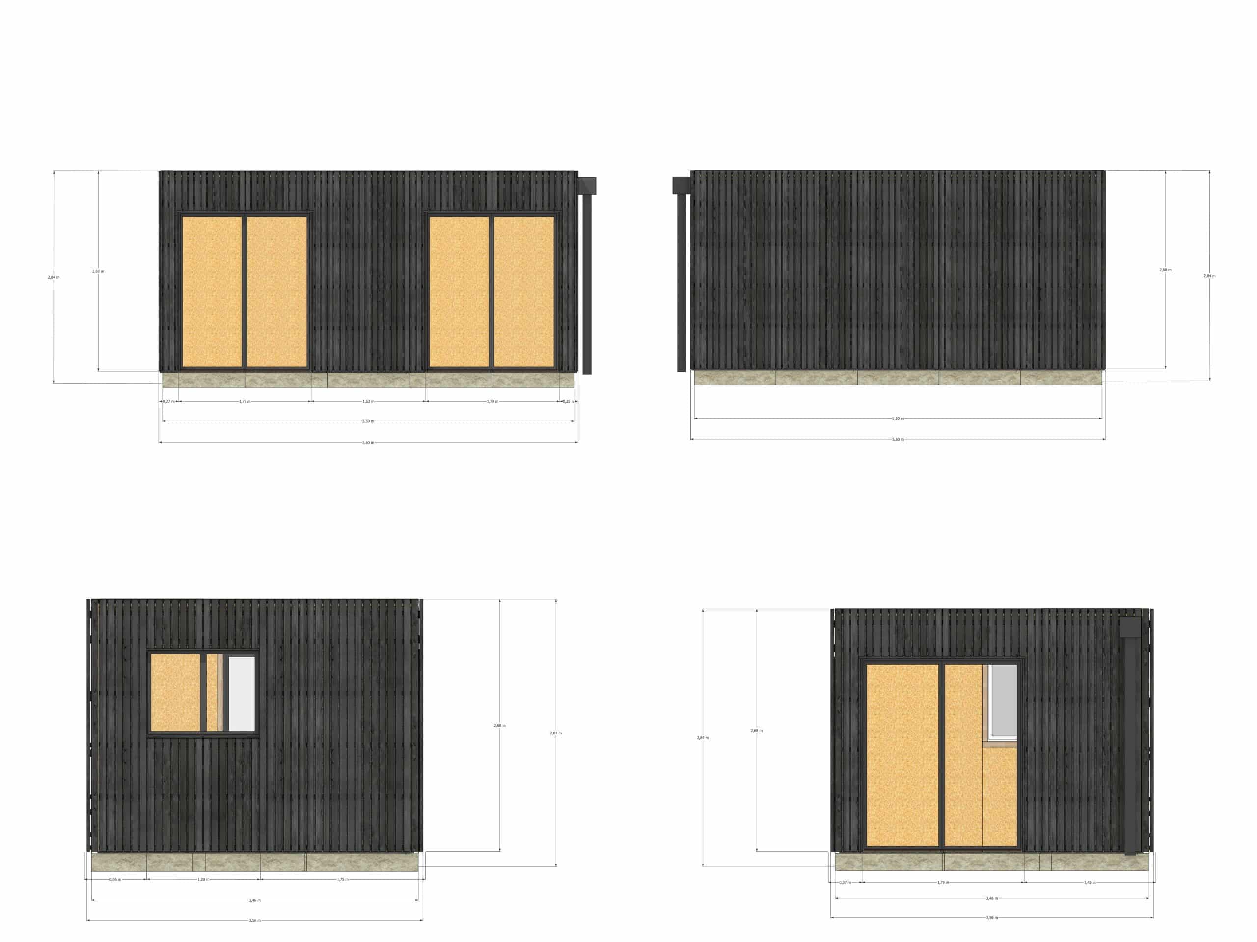 Extension maison en bois en bois 5,5 x 3,5 x 2,7 m - 4