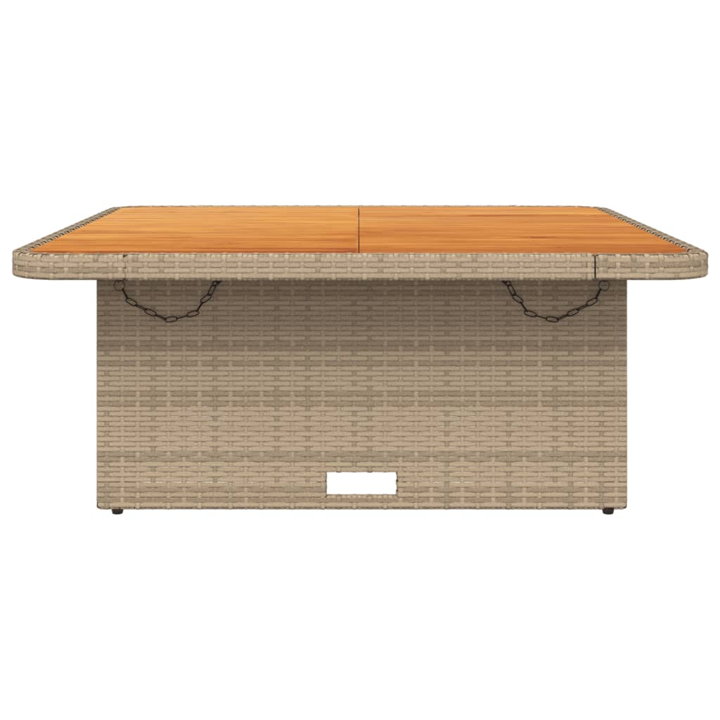 Table de jardin - Table De Patio beige 110x110x71 cm résine tressée bois acacia D234T171 - 5