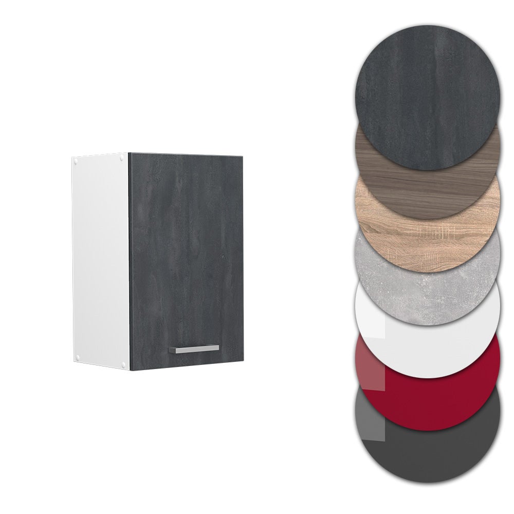 Vicco Elément haut de cuisine R-Line, Béton noir, 40cm - 6