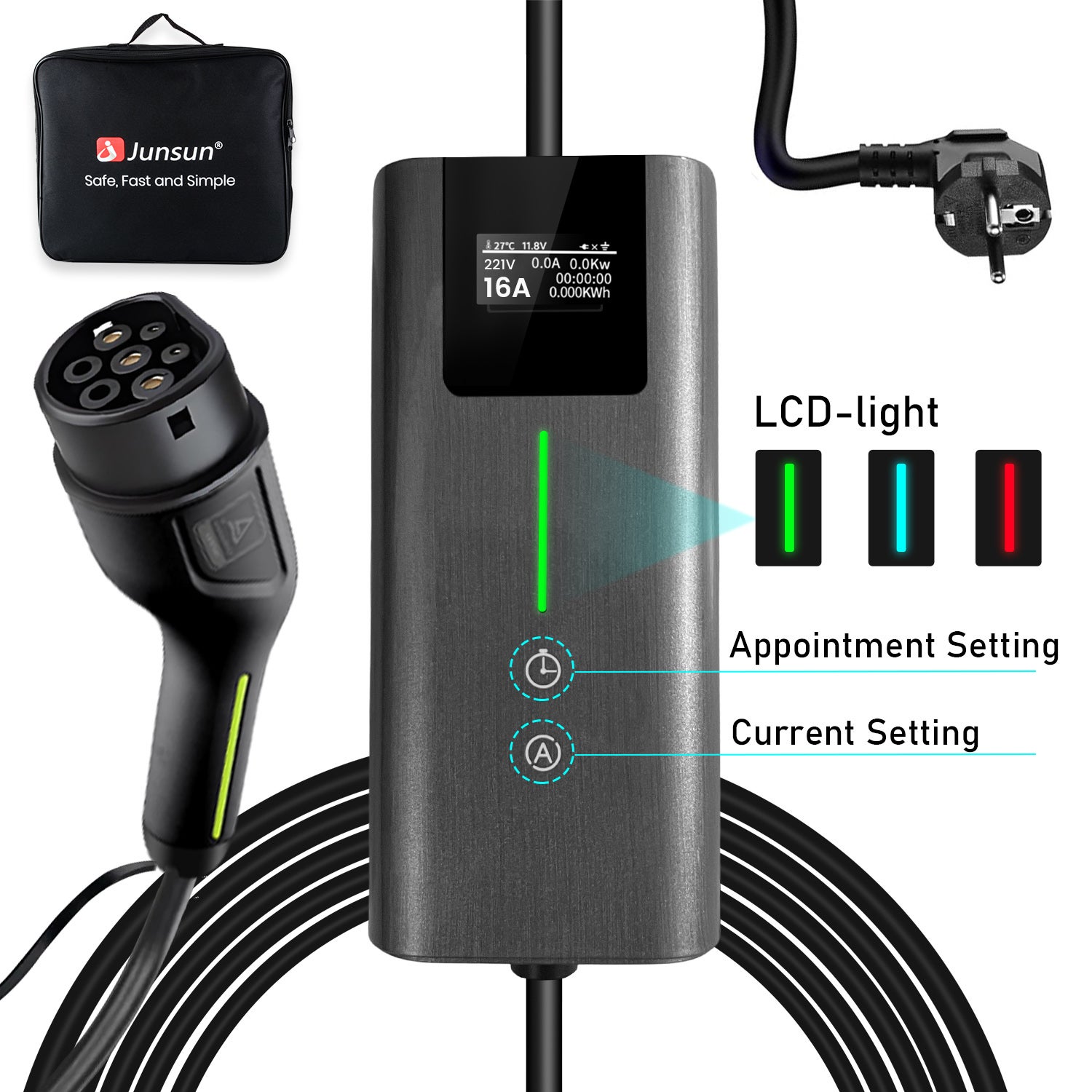EV Charger Type 2 Portable Ev Chargeur,Home EVSE Chargeur Voiture ...