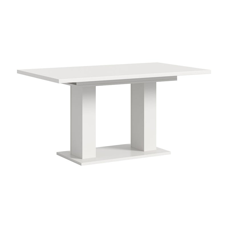 Motion stół do jadalni podwójna kolumnowa 90x150/190 cm z 1 wkładką biały.