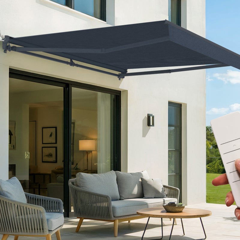 FAZZIO 3x2,5m szara półkasetowa markiza z napędem elektrycznym