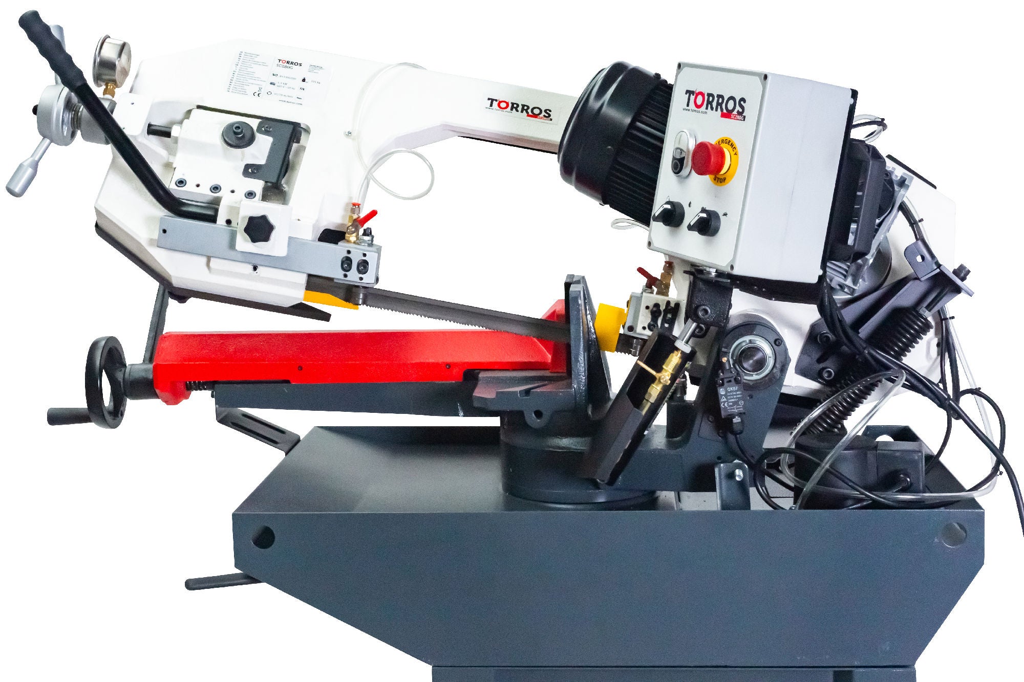 Scie à ruban pour métaux 0-60 capacité de coupe ronde 225 mm 1,5 kW 400V 2 vitesses 35/70 m/min hauteur lame 27 mm Torros SC280G 400V - 7