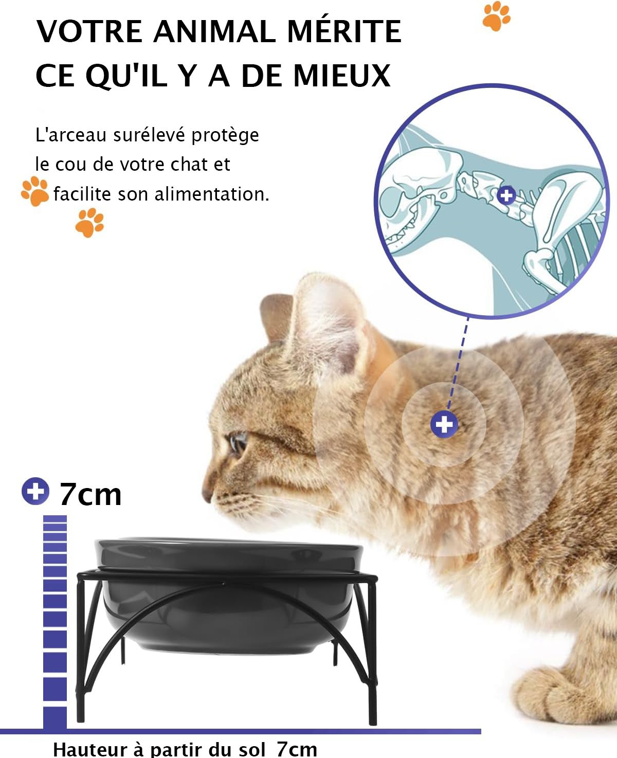 Y YHY Ciotole per gatti, 355 ml, grigio - 7