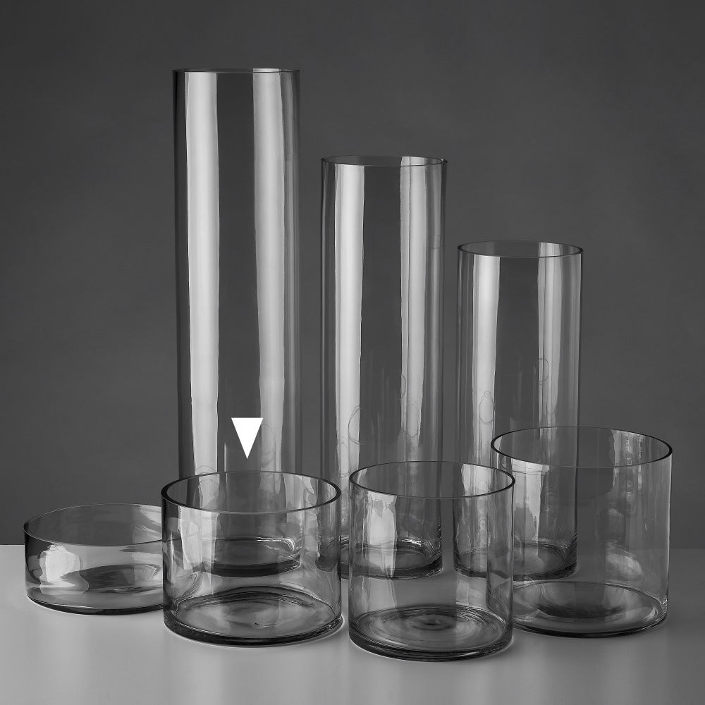 Vase cylindrique en verre transparent - 5