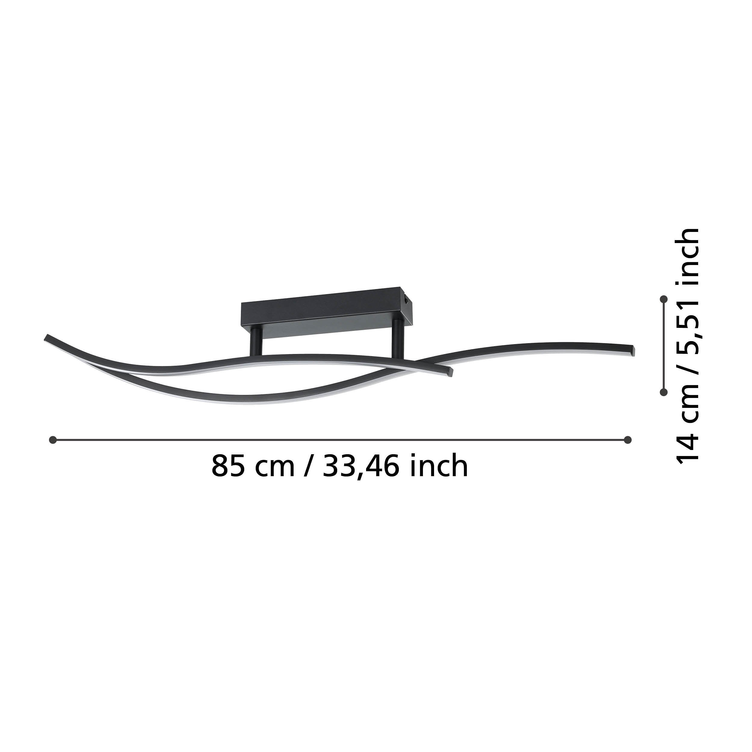 EGLO lámpara de techo Grisolia negro de metal y plástico LED 12W, 4000K, 84,9 x 6 x 15 cm - 4