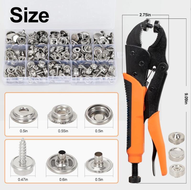 K bottoni automatici con pinze a pressione manuale 50 pezzi bottoni automatici, bottoni automatici in metallo per cucire, bottoni a pressione per artigianato fai da te cappelli per vesti  15