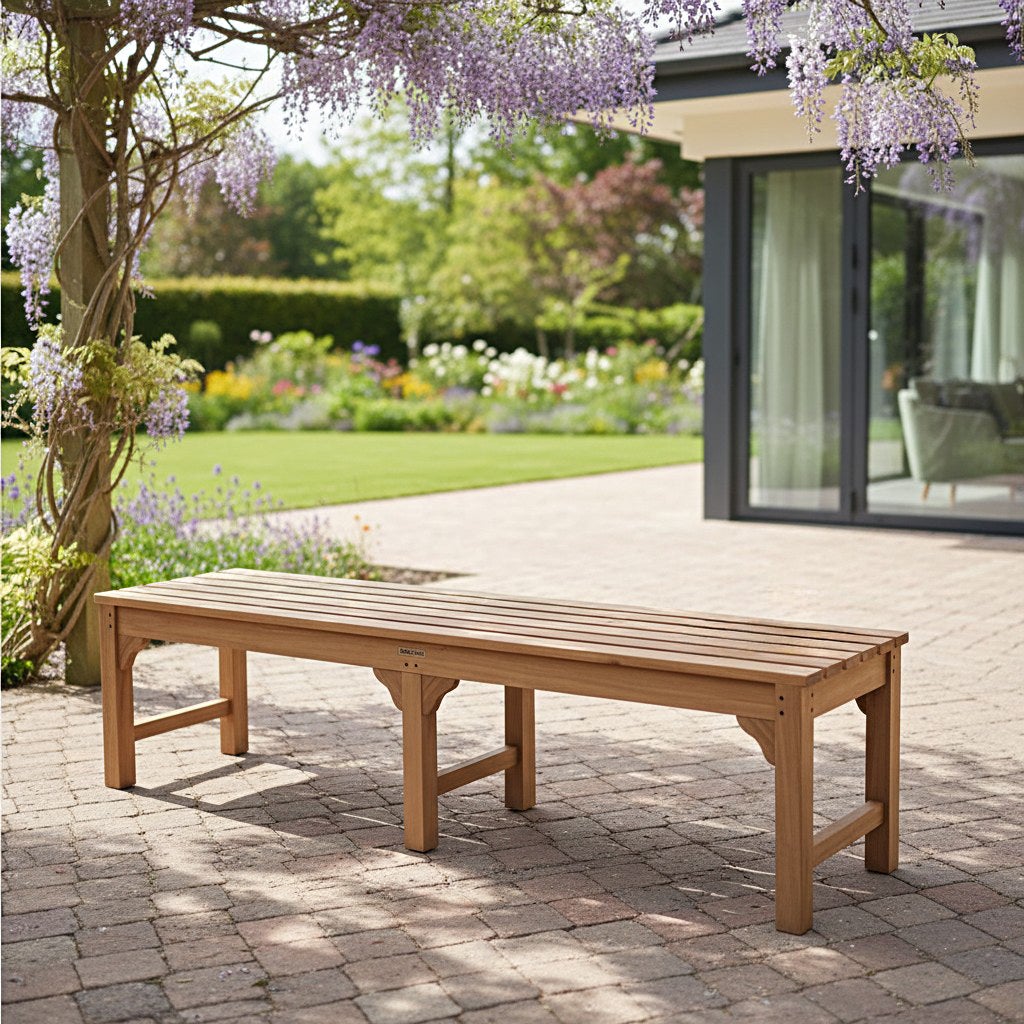 Banc en teck massif Melbourne 180 cm (sans dossier) - 3