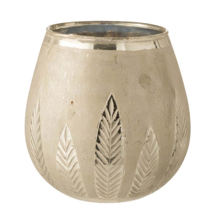 Grand Photophore Verre Gris Paris Prix - Forme Hexagonale 18cm (neuf En Boîte)