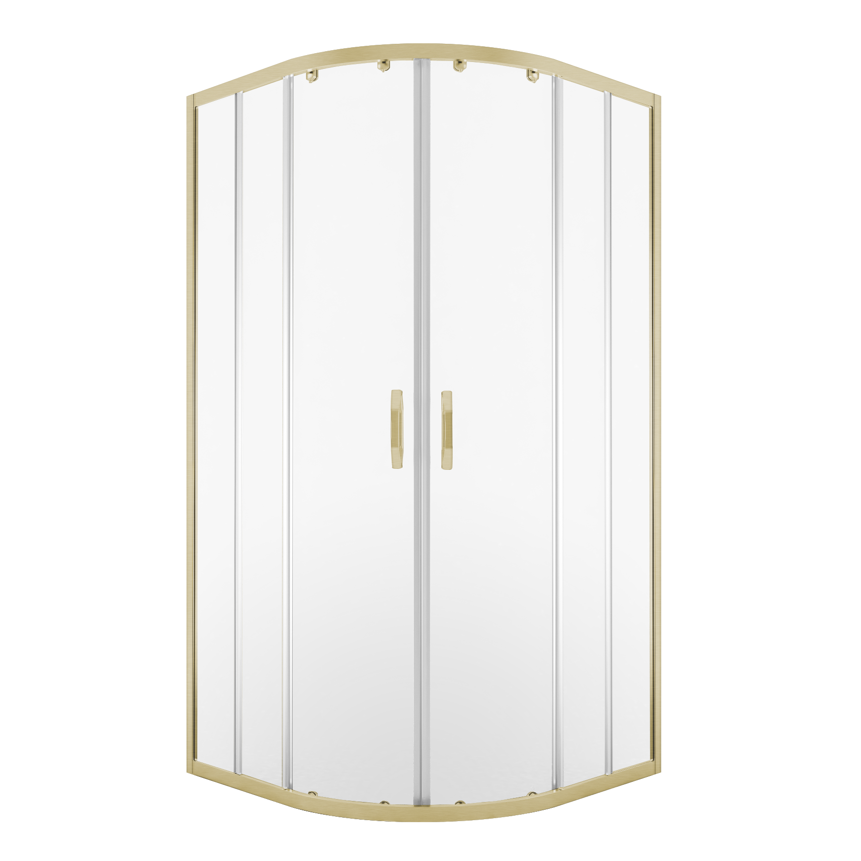Kabina prysznicowa Durasan półokrągła Flexi regulowana 78-100x78-100 cm złoty szczotkowany, szkło transparentne 8 mm 1 szt.