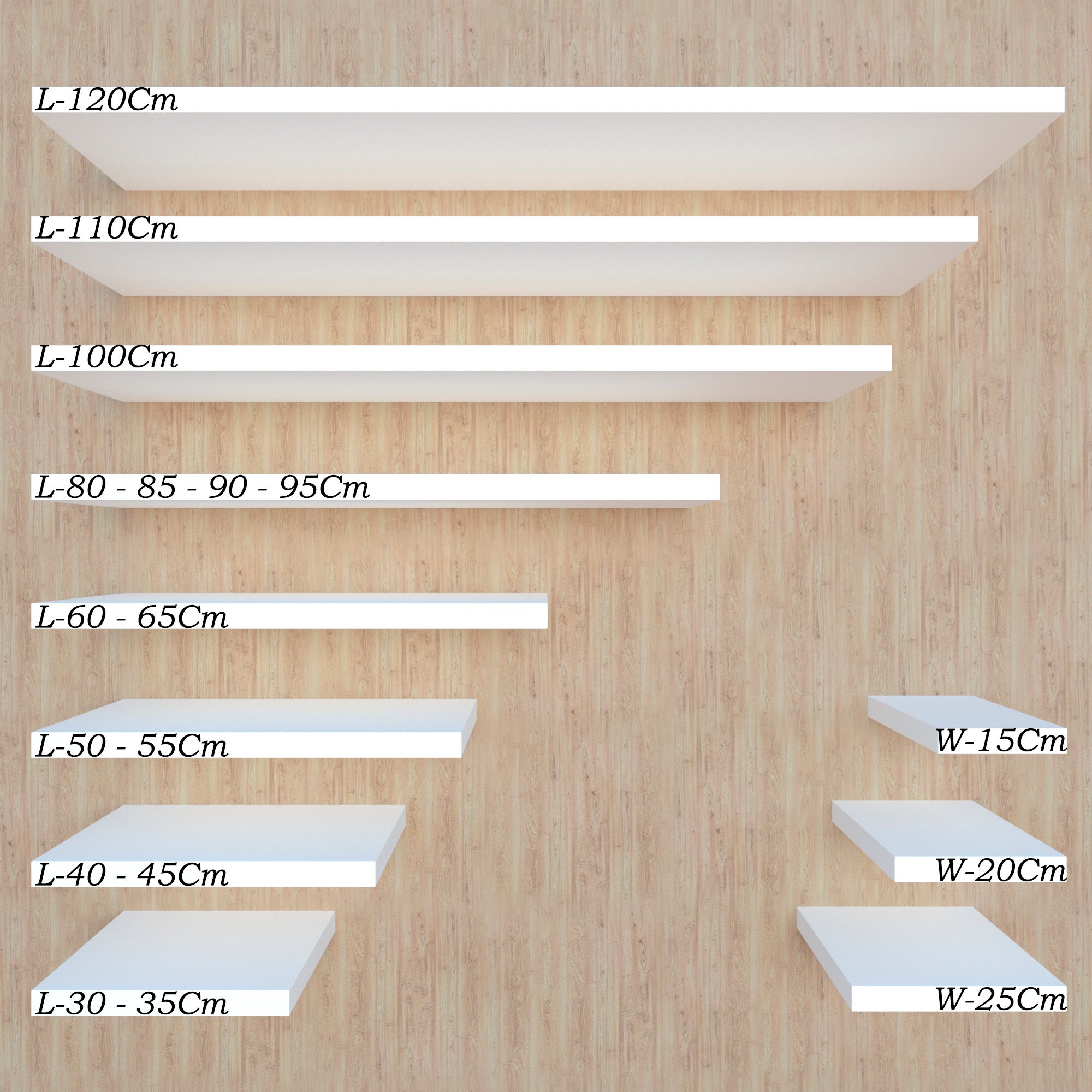 Henor Étagère murale en Bois 90 x 15 x 2.5 cm Support caché. Réglable horizontalement. Vertical et inclinaison. Charge max. 30kg Blanc - 6
