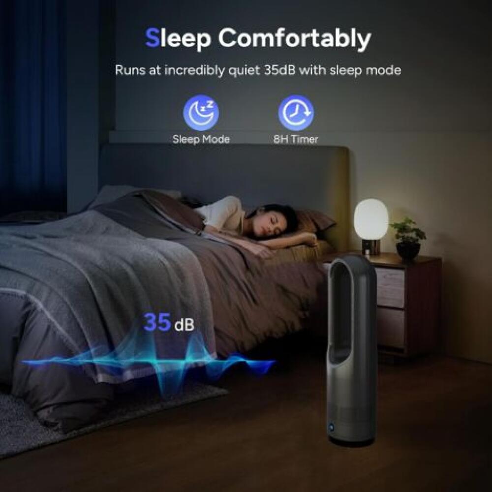 Ventilateur colonne sans pales 1400W – 8 vitesses – Mode chauffage et refroidissement – Angle de ventilation 80° - 4