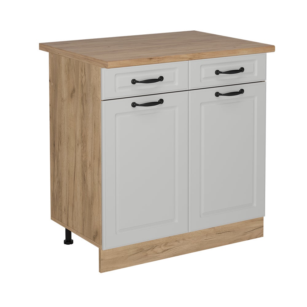 Vicco Szafka dolna do kuchni R-Line, Biały domek wiejski, 80 cm , BP Dąb
