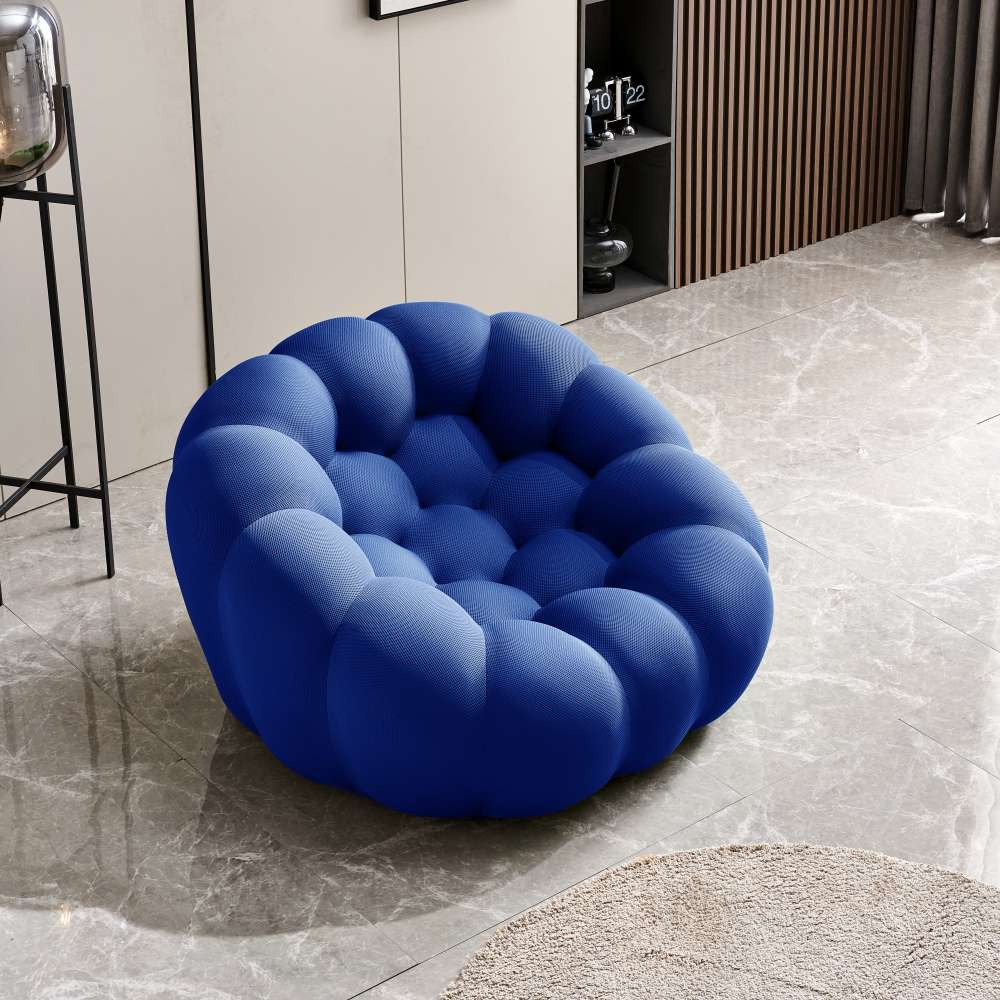 Divano Lazy oversize, design in tessuto mesh 3D, divano da terra moderno senza montaggio per soggiorno e ufficio - 6