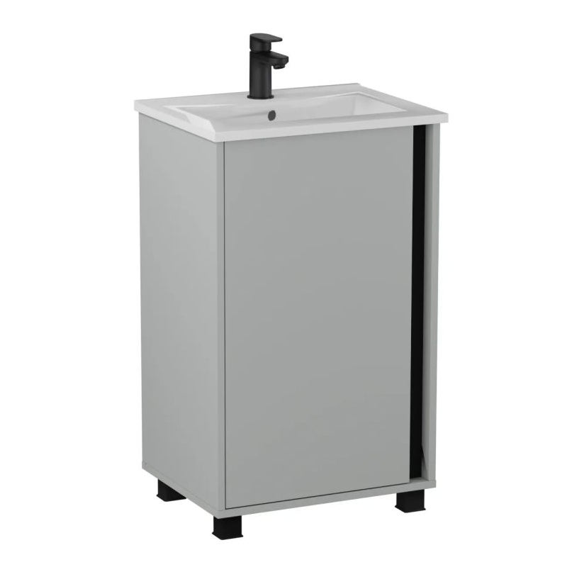 Zestaw Szafka z umywalką FOX 49 cm chinchilla szara/czarna