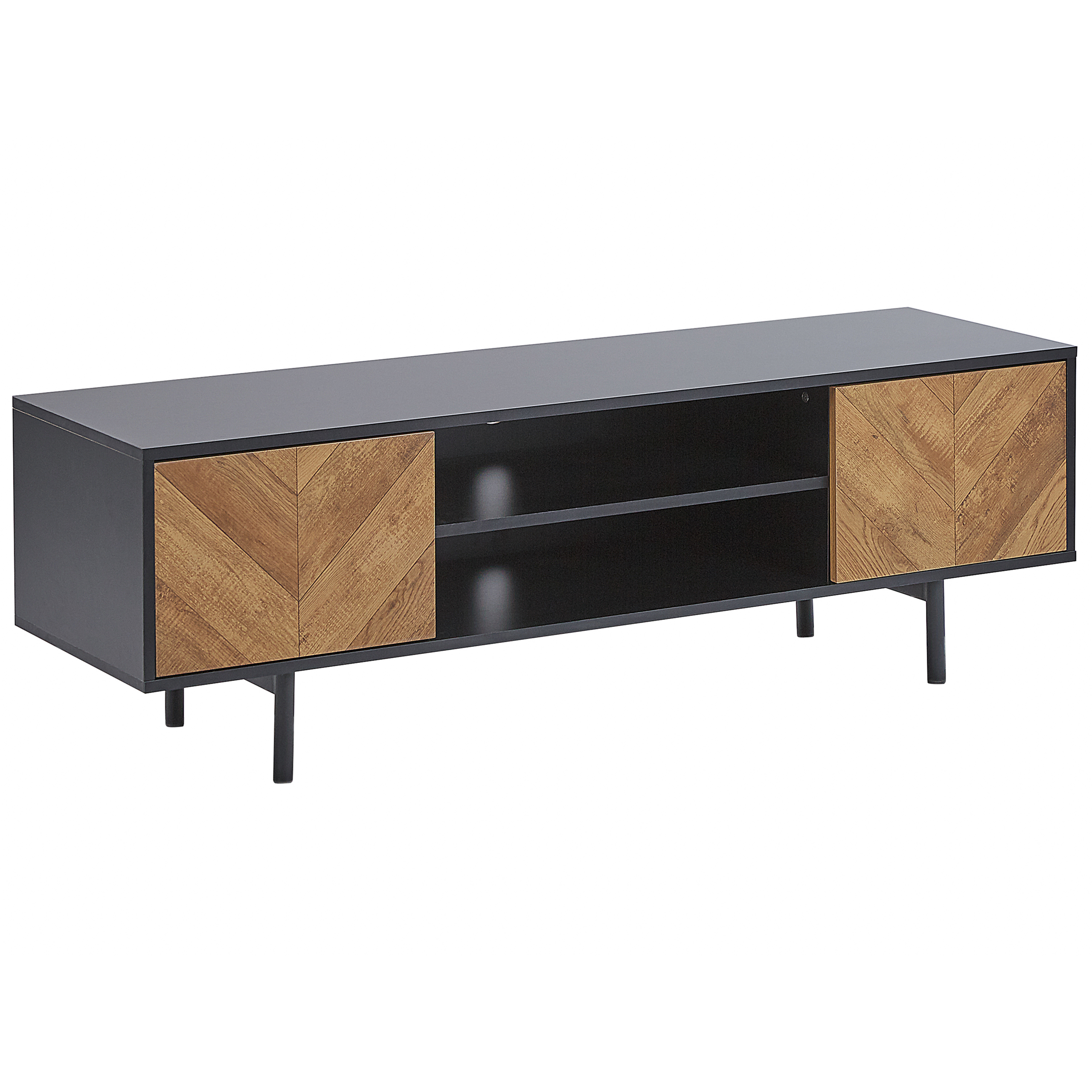 Beliani Mueble Tv Salina Marrón/Negro , Leroy Merlin