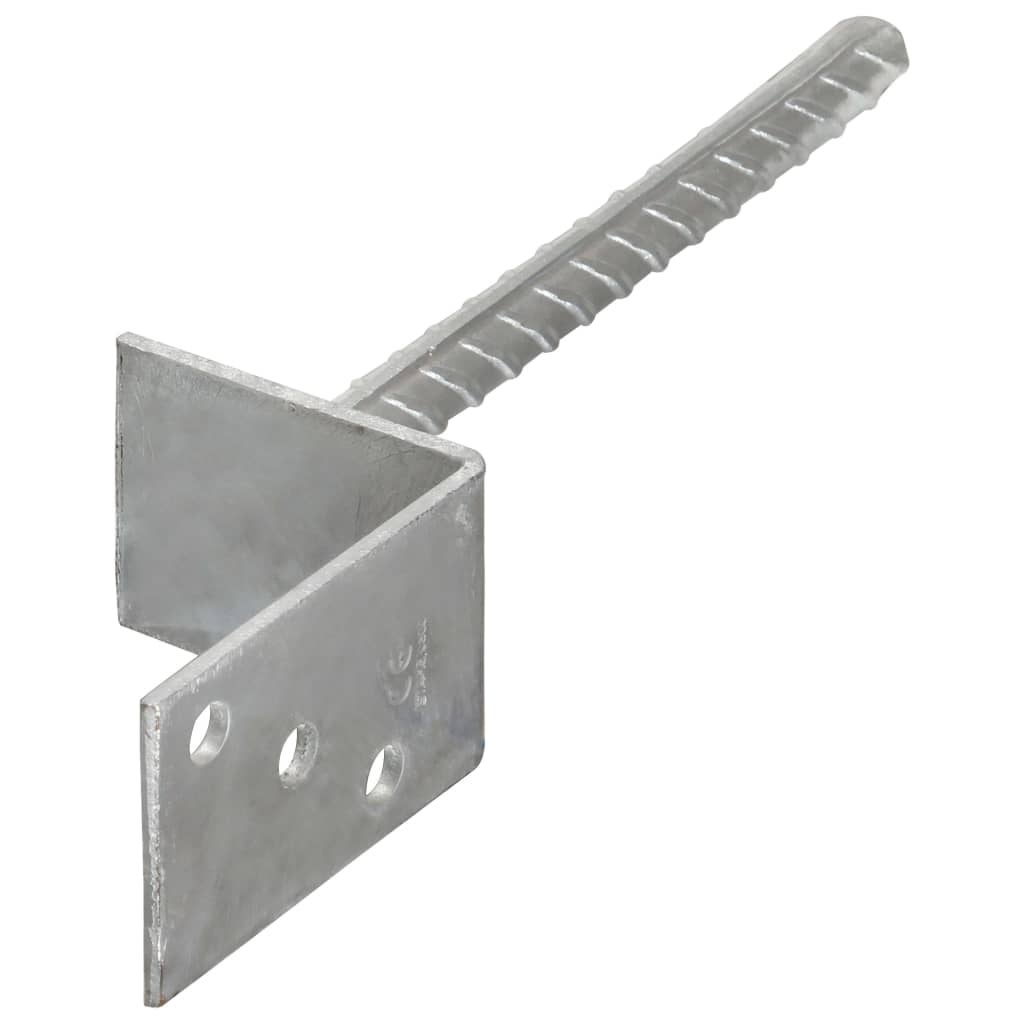 vidaXL Piquets de clôture 6 pcs Argenté 8x6x30 cm Acier galvanisé - 2