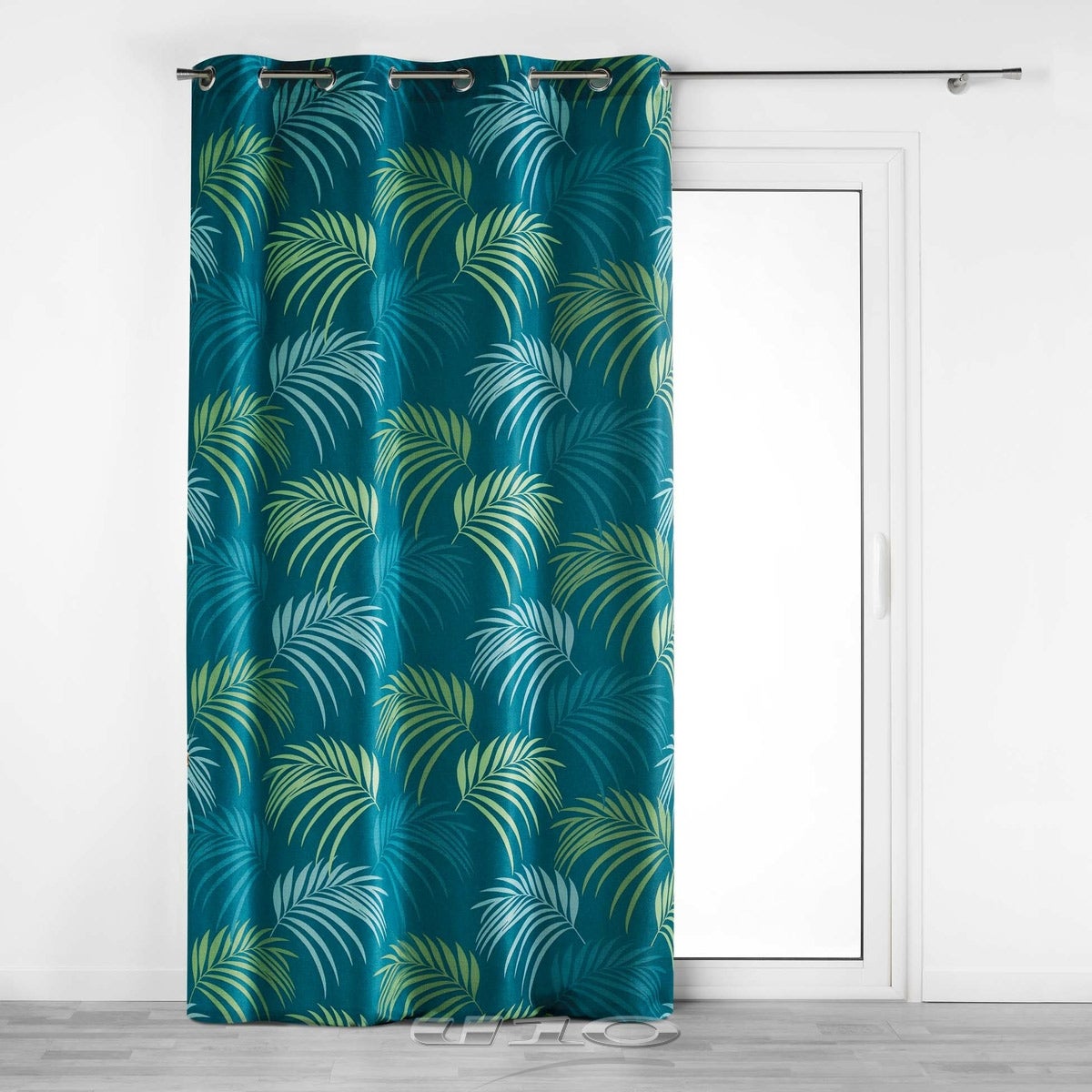 Tenda Douceur D'Intérieur Con Occhielli, Blu 140x240 Cm | Velo Sabbia Con Pompon E Parte Superiore Stampata, Certificato Oeko-Tex - 4