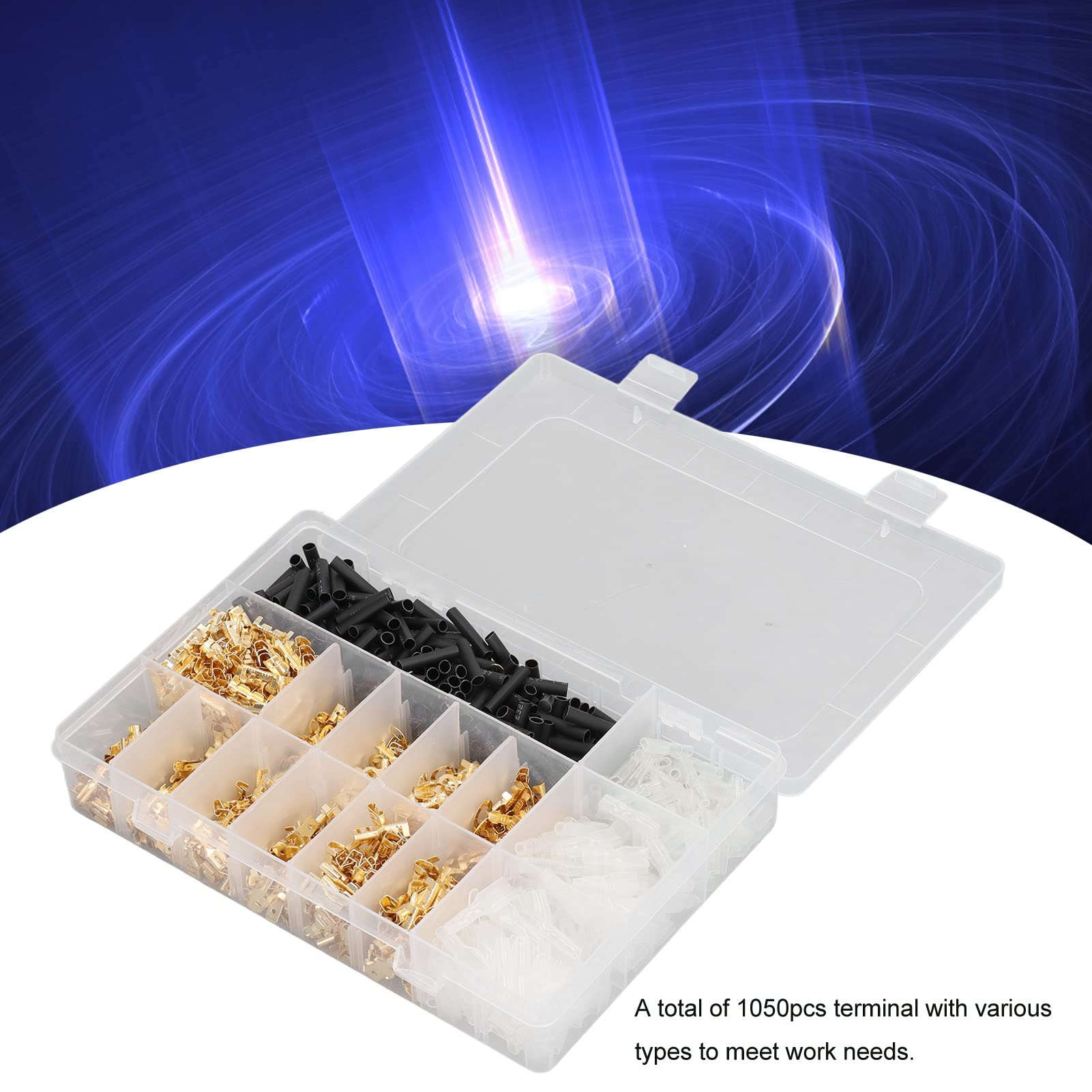 1050 pezzi terminale filo 2,8 mm 4,8 mm 6,3 mm maschio femmina anello connettore a forcella kit set - 3